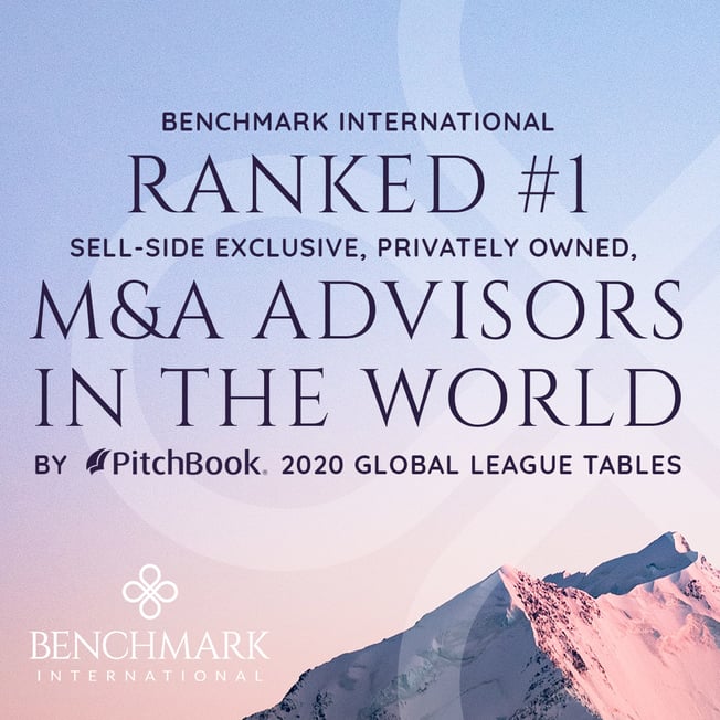 Benchmark International Ranked Top M&A Advisor by Pitchbook