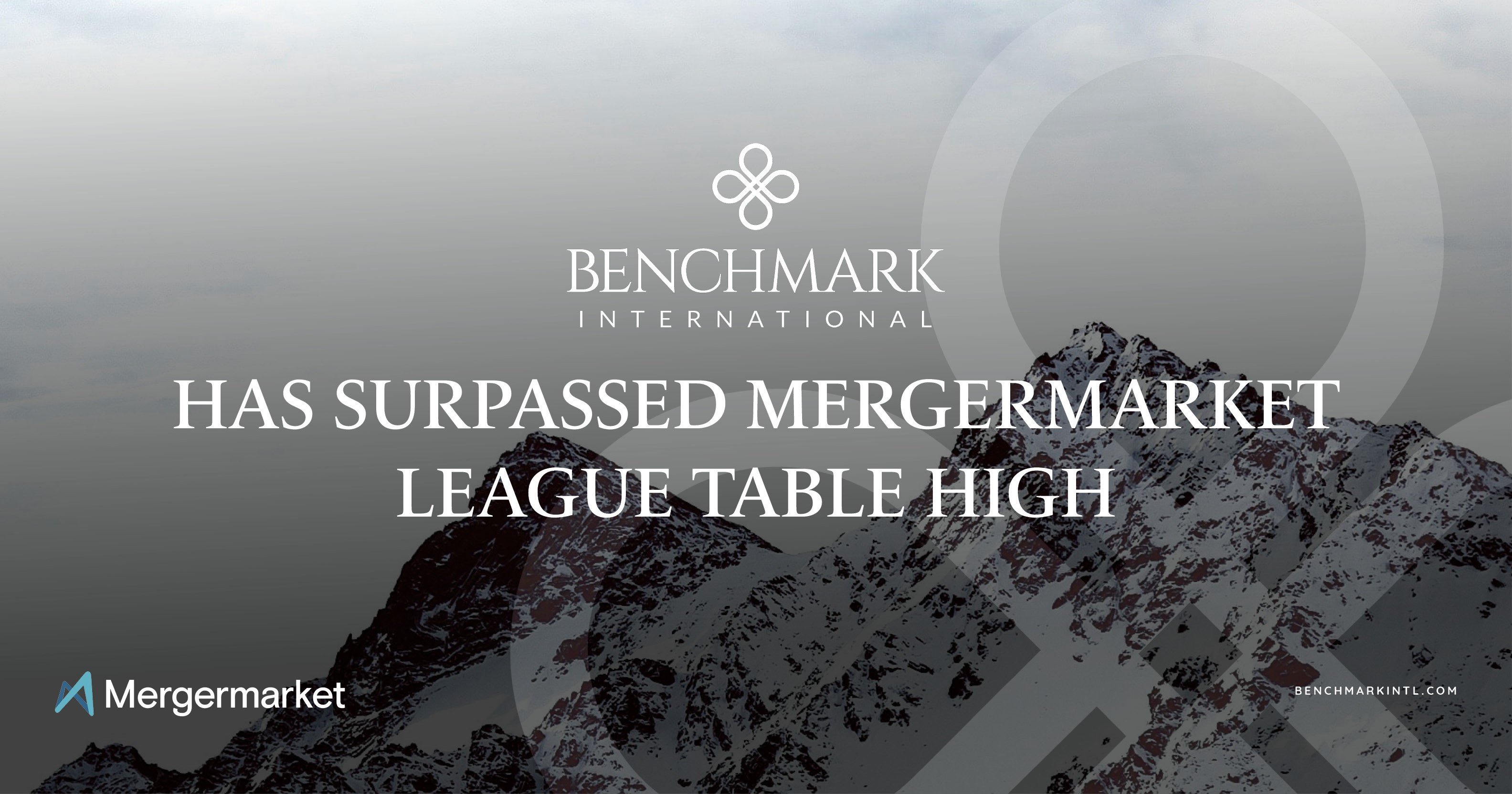 Benchmark International has Surpassed Mergermarket League Table High